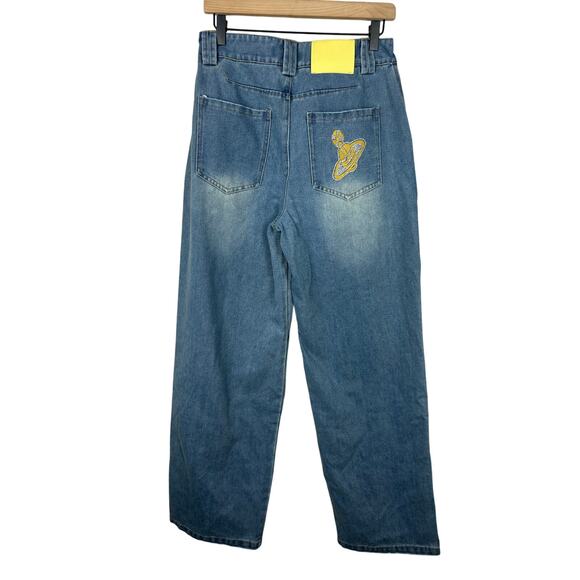 Vivienne Westwood High Rise Wide Leg Button Fly Jeans Sz Large - Picture 11 of 11